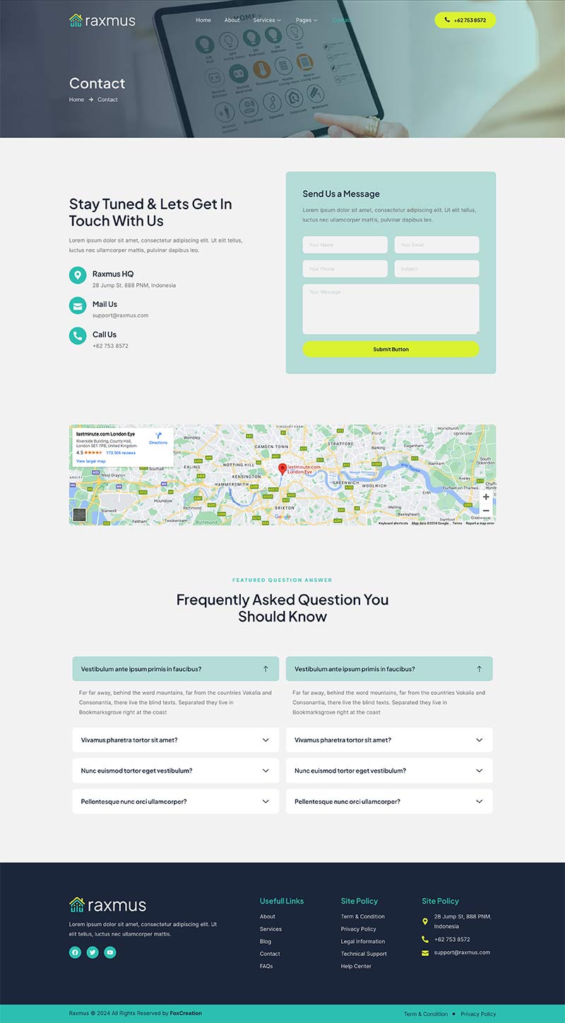 Raxmus Smart Home Automation Elementor Template Kit By Fox Creation